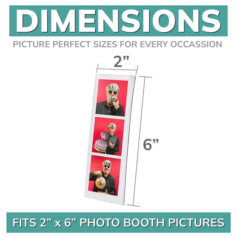 pbf PHOTO BOOTH FRAMES 2x6 Magnetic Picture Frames for Refrigerator | 2 x 6 Clear Magnetic Vinyl Frames for Photo Strips for Fridge (200-Pack) - Image 2